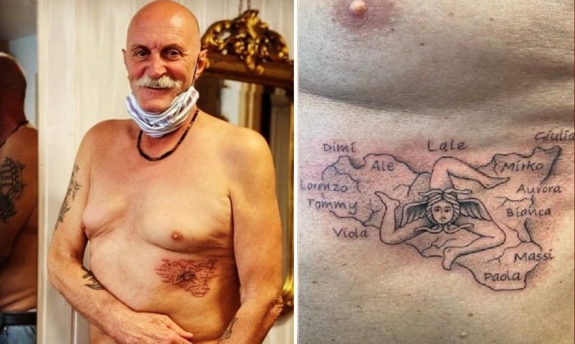 Covid, promessa mantenuta: 61enne di Bergamo si fa tatuare la Sicilia: “Qui mi hanno salvato la vita”