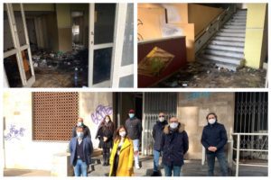 Paternò, sit-in di protesta davanti all’ex Albergo Sicilia: “Va messo in sicurezza, è ricovero per i senzatetto” (VIDEO)