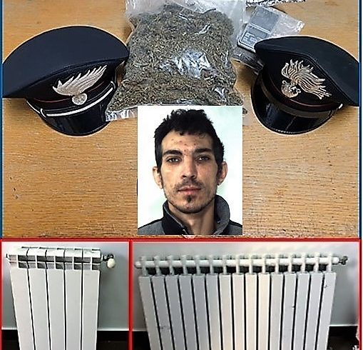 Ramacca, ruba termosifoni in una scuola e a casa gli trovano 300 g di marijuana: arrestato