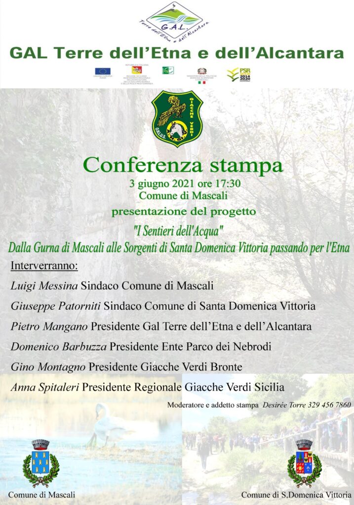 Mascali, le Giacche Verdi di Bronte presentano i “Sentieri dell’Acqua”: progetto finanziato dal Gal Terre dell’Etna e dell’Alcantara