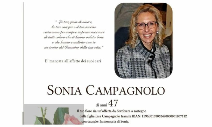 Muore di tumore a 47 anni: sull’epigrafe l’Iban per sostenere la figlia agli studi
