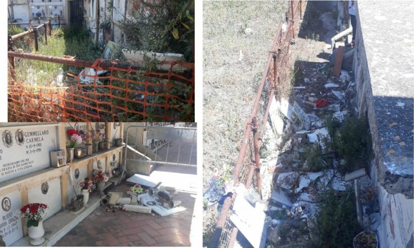 Paternò, ancora vaste aree degradate nel cimitero monumentale: foto-testimonianze dei lettori