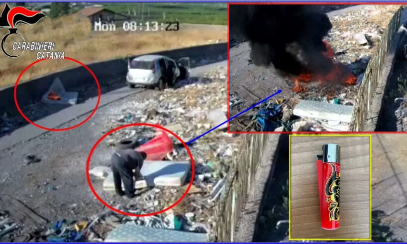 Paternò, appiccava il fuoco ai rifiuti sulla Sp. 138: arrestato pastore-piromane di 69 anni (VIDEO)