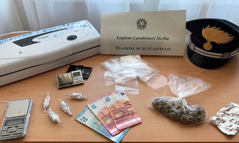 Ad Aci Castello e Aci S. Antonio controlli anticovid: un arresto, droga sequestrata e locale sanzionato