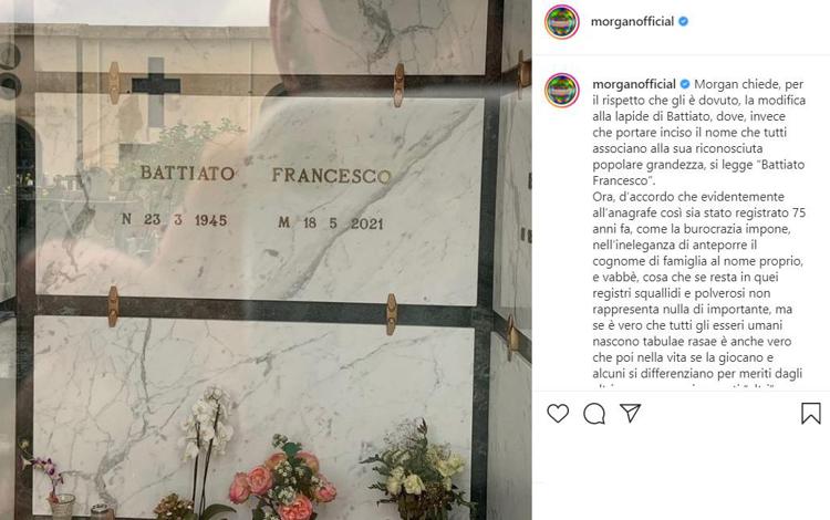 Morgan: “Cambiate il nome di Battiato sulla lapide: “Franco e non Francesco”