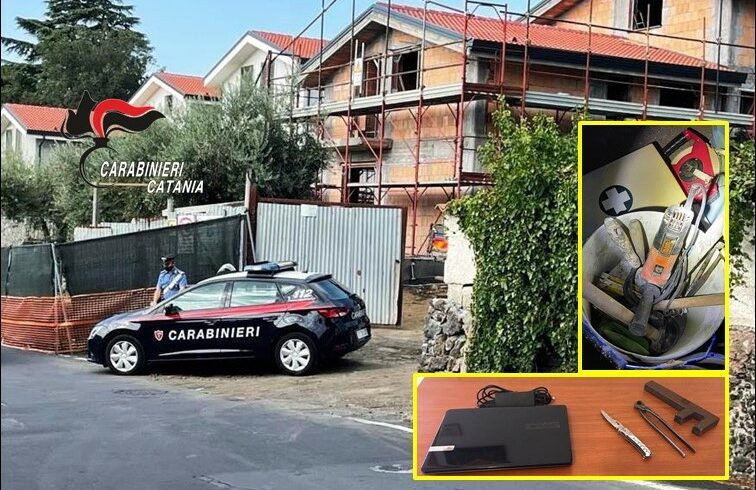 Trecastagni, rubano attrezzi nel cantiere di una villetta in via Catania: 2 arrestati in flagranza