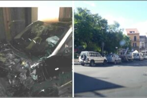 Paternò, scontro tra due Smart in piazza Carlo Alberto: feriti 4 giovani