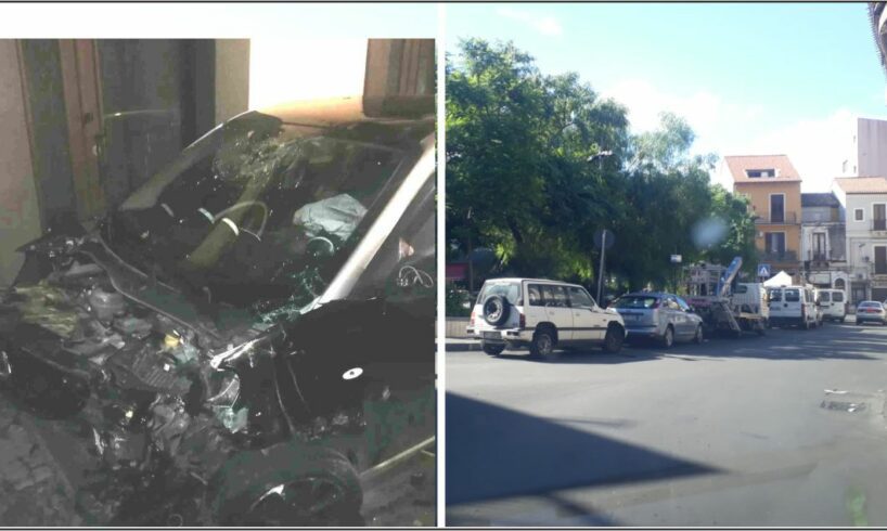 Paternò, scontro tra due Smart in piazza Carlo Alberto: feriti 4 giovani