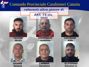 Catania, un ‘broker’ dietro gli affari di droga gestiti dai clan mafiosi: le foto degli arrestati di ‘Alter Ego’