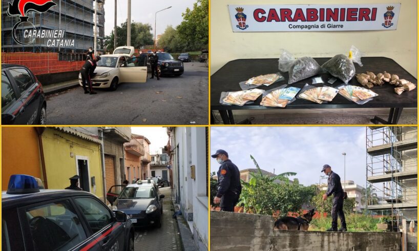 Giarre, otto esplosivi nascosti dietro un congelatore e droga pronta allo spaccio: 1 arresto e 2 denunce