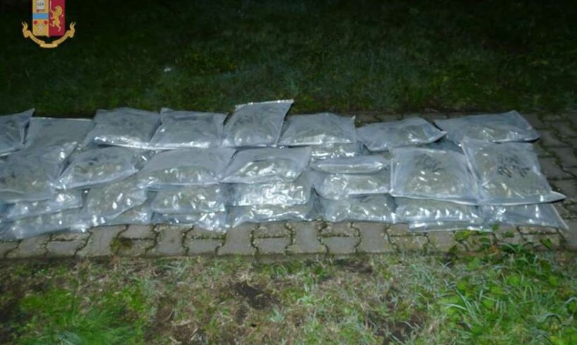 L'autista di un autoarticolato, uno straniero di 31 anni, E.I., è stato arrestato dalla Polizia di Stato perché su un suo mezzo, tra la le pedane di frutta e verdura, trasportava quasi 64,825 kg di marijuana.