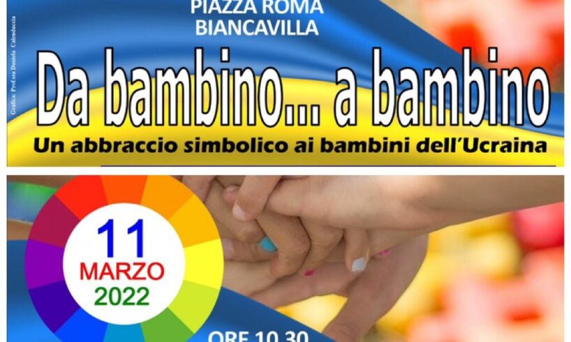 Biancavilla, flash mob per i bambini dell’Ucraina: venerdì 11, organizzato dall’ICS “Bruno”