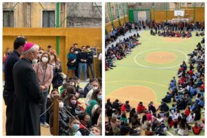 Adrano, l’Arcivescovo Renna incontra i giovani del Rosario: “Preghiamo per la Pace. C’è una Via Crucis quando un uomo soffre” (VIDEO)