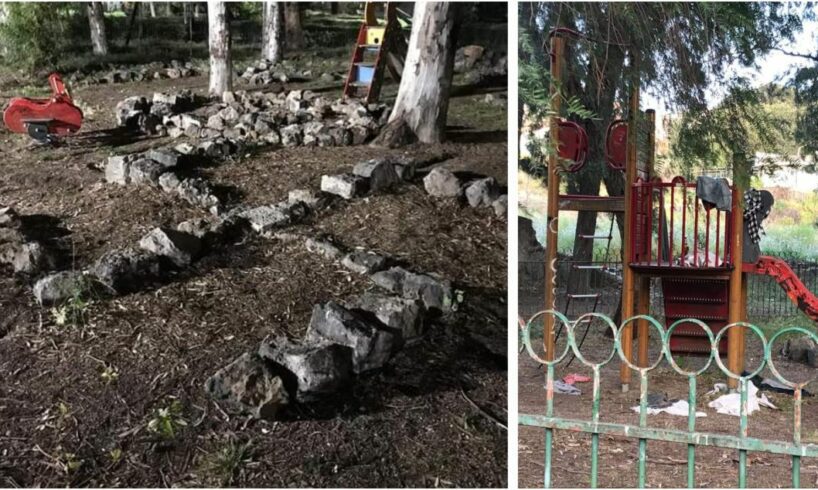 Paternó, svastica nel parco giochi distrutto di Villa Moncada: ignoti gli autori