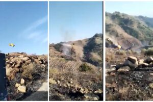 Linguaglossa, il VIDEO dell’incidente del Canadair: il getto d’acqua e poi l’impatto con il monte. Il grido di una testimone: “Mio Dio, mio Dio”