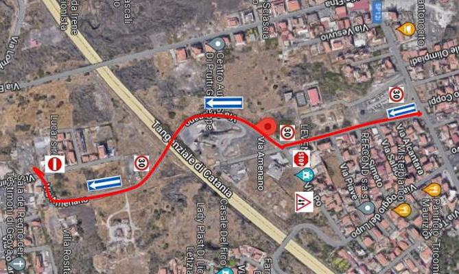 Misterbianco, riapre al traffico via Amenano (direzione nord verso sud): era chiusa per i lavori della ‘Strada dell’Etna’
