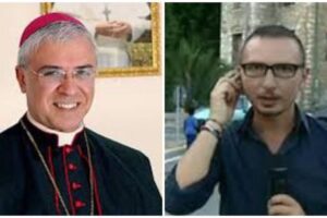 Catania, l’Arcivescovo Renna e il giornalista Rai La Venia fanno la spesa per la Giornata Nazionale della Colletta Alimentare