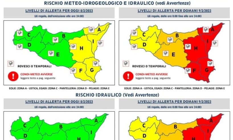 Meteo, allerta rosso: domani scuole chiuse a Catania, Belpasso, Biancavilla, Paternó, Ragalna e Mascalucia