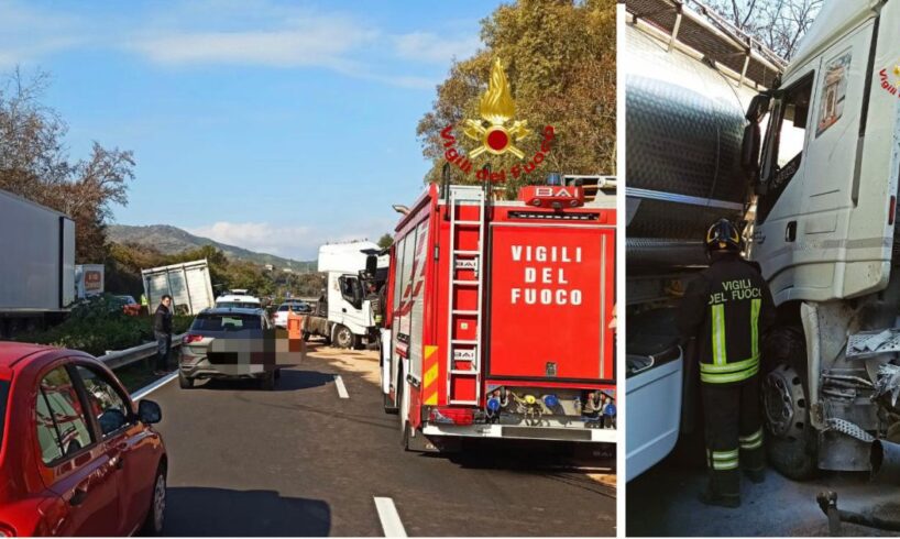 A18, incidente tra due mezzi pesanti: camion invade corsia in direzione Messina. In codice rosso 33enne di Ramacca