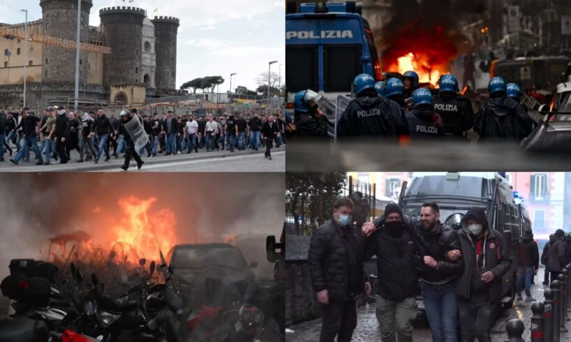 Calcio, arrestati 8 ultrà del Napoli ed Eintracht dopo scontri. Il sindaco: “Sono teppisti”