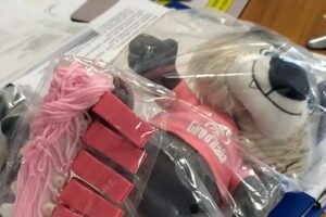 Sequestrati dalla guardia di finanza di Pescara e Chieti 54 mila articoli non conformi tra giocattoli, magliette, cappellini, bandane, kit per ciclisti, gadget da supporter.