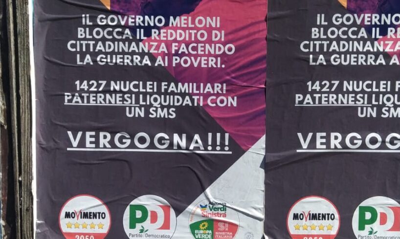 Paternò, il fronte progressista a fianco delle 1427 famiglie che perdono il Reddito di cittadinanza: “Sgarro ai 5 Stelle”