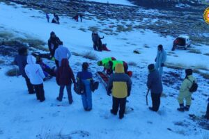 Etna, soccorso a Piano Provenzana 31enne di Barcellona Pozzo di Gotto: sospetta frattura dopo scivolata sul ghiaccio