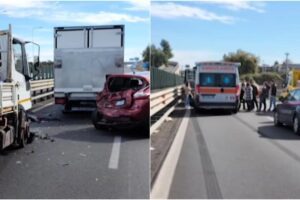 Mattinata di passione oggi per gli automobilisti che hanno utilizzato la SS121 in direzione Catania per via di un incidente che si è verificato poco dopo le 9.30 in territorio di Belpasso a circa 500 metri dalla svincolo per la zona industriale di Piano Tavola.