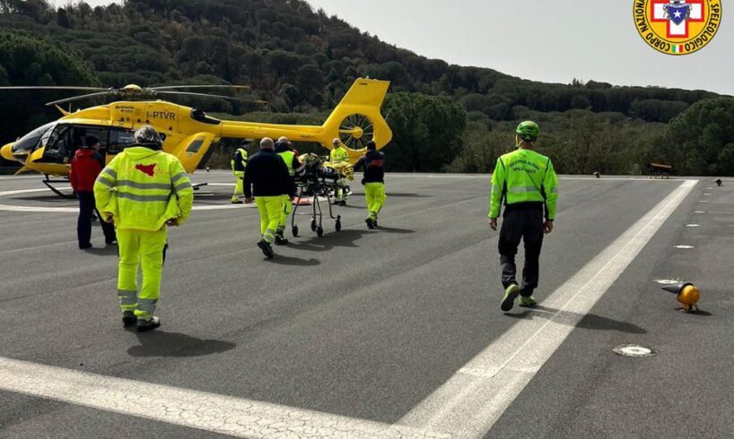 Nicolosi, soccorso ciclista infortunatosi in c.da Porcaria: all’ospedale in elicottero