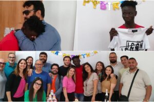 Adrano, le lacrime di gioia del futuro cuoco Noah per la festa a sorpresa degli amici dell’Ars