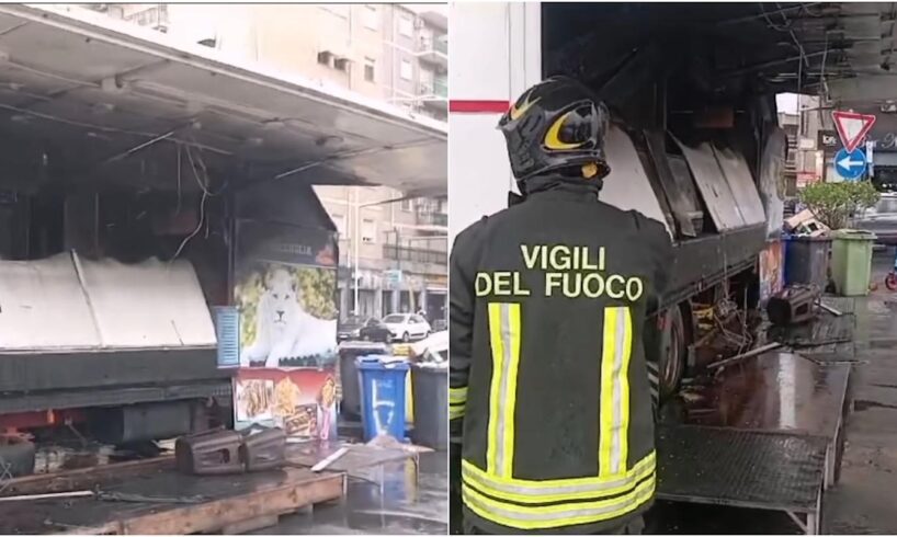 Catania, in fiamme camion dei panini vicino alla Stazione Centrale: incerte le cause del rogo