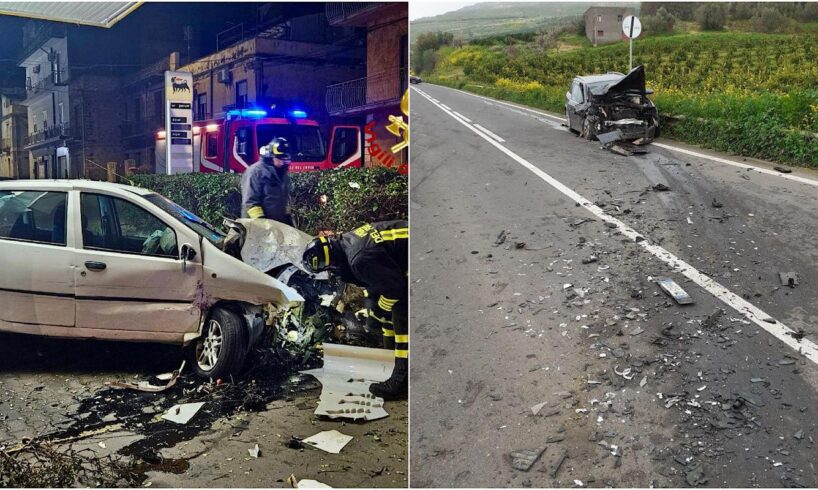 Adrano e Palagonia, 8 feriti in due incidenti stradali all’alba di oggi