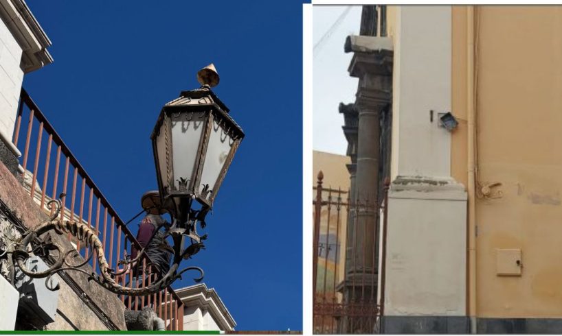 Paternò, la ‘moda’ di trafugare i lampioni artistici del centro: dov’è la videosorveglianza?