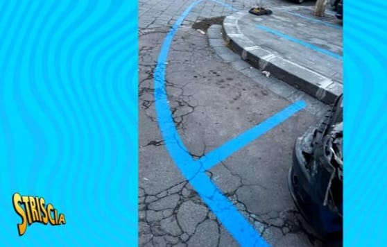 Paternò finisce su “Striscia la Notizia” per un parcheggio… a forma di banana
