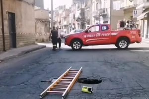 Adrano, si apre voragine in via Catania: area transennata