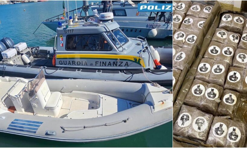Maxi sequestro di hashish al largo di Marsala: bloccati un peschereccio e un gommone. 5 fermati