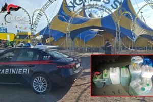 A Misterbianco il furto è un numero da circo: ladri di gasolio arrestati mentre svuotano l’autocarro delle attrazioni