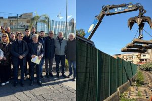 Misterbianco, al via la rinascita della ex Circumetnea: binari rimossi per la nuova pista ciclo-pedonale