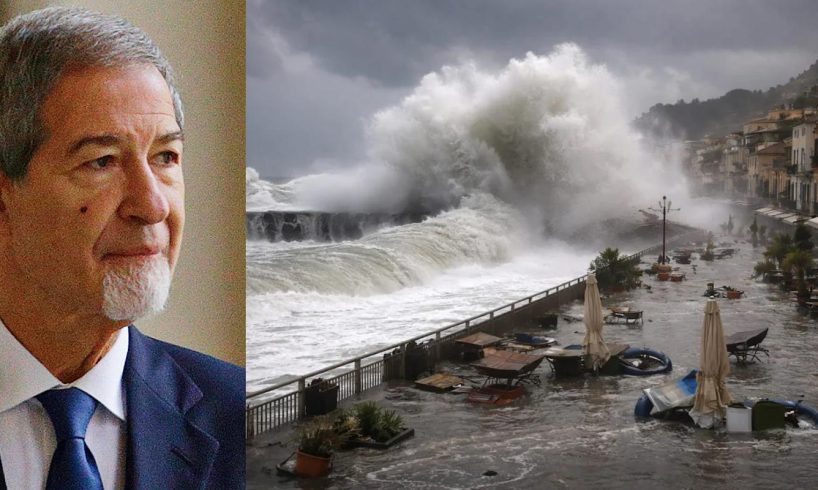Musumeci visita le zone colpite dal ciclone Harry: Regione chiede stato d'emergenza