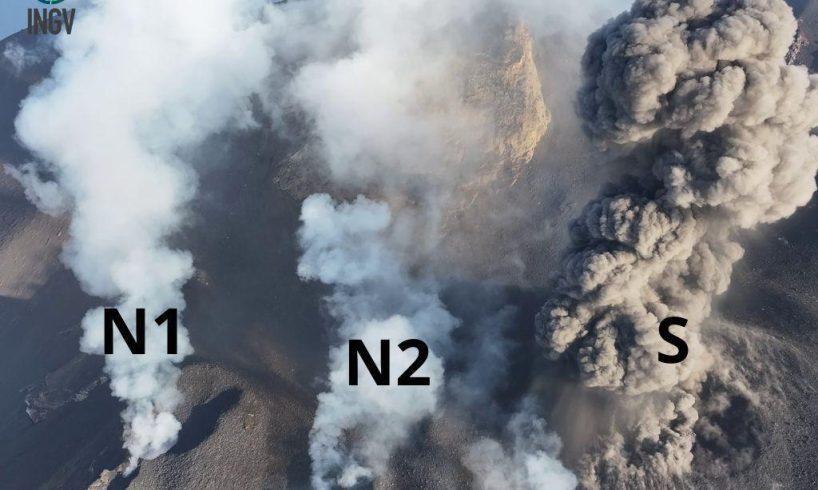 Stromboli, lava trabocca dal cratere Nord: flusso lento sulla Sciara del Fuoco