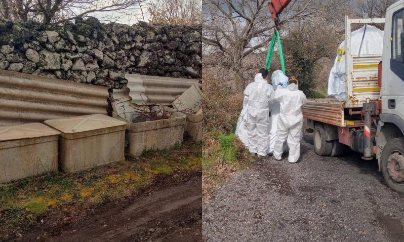 Belpasso, rimosse lastre di Eternit: “Abbandono rifiuti pericolosi è reato penale”