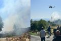Belpasso, rogo di vaste proporzioni: fiamme nella zona ovest, danneggiata condotta idrica.