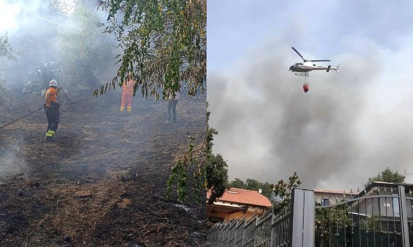 Ragalna, incendio doloso devasta il paese: case evacuate e danni ingenti